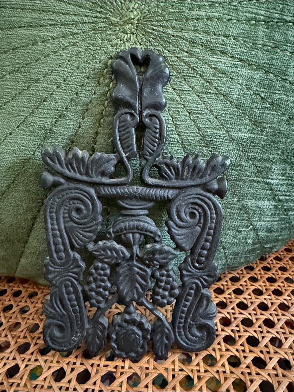 Vintage Wilton Cast Iron Ornate Trivet Wall Decor